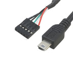 PC Computer motherboard 9P to Micro USB to DuPont 2.54mm 5Pin DuPont USB to Micro USB data Cord Aluminum foil + woven mesh cable