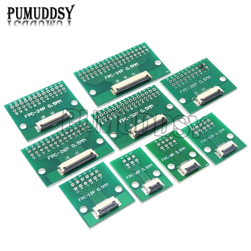 FPC FFC 0.5MM 1.0MM Pitch Conversion Board DIY PCB Board 6P~60P 6 8 10 20 24 26 30 34 40 50 60 P Connector For Cable Transfer