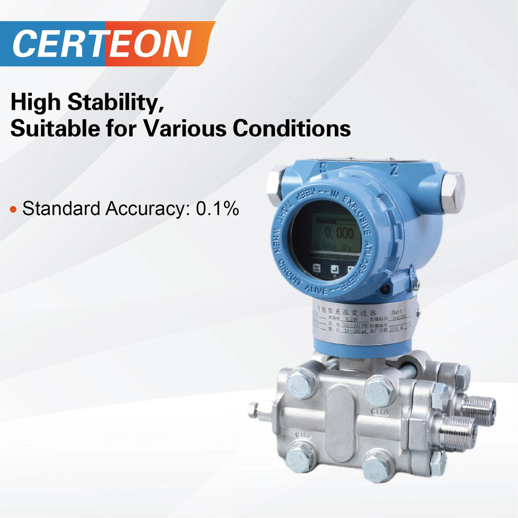3051DP Differential Pressure Transmitter 4-20mA+HART Explosion Proof Digital Sensor for Industrial Automation