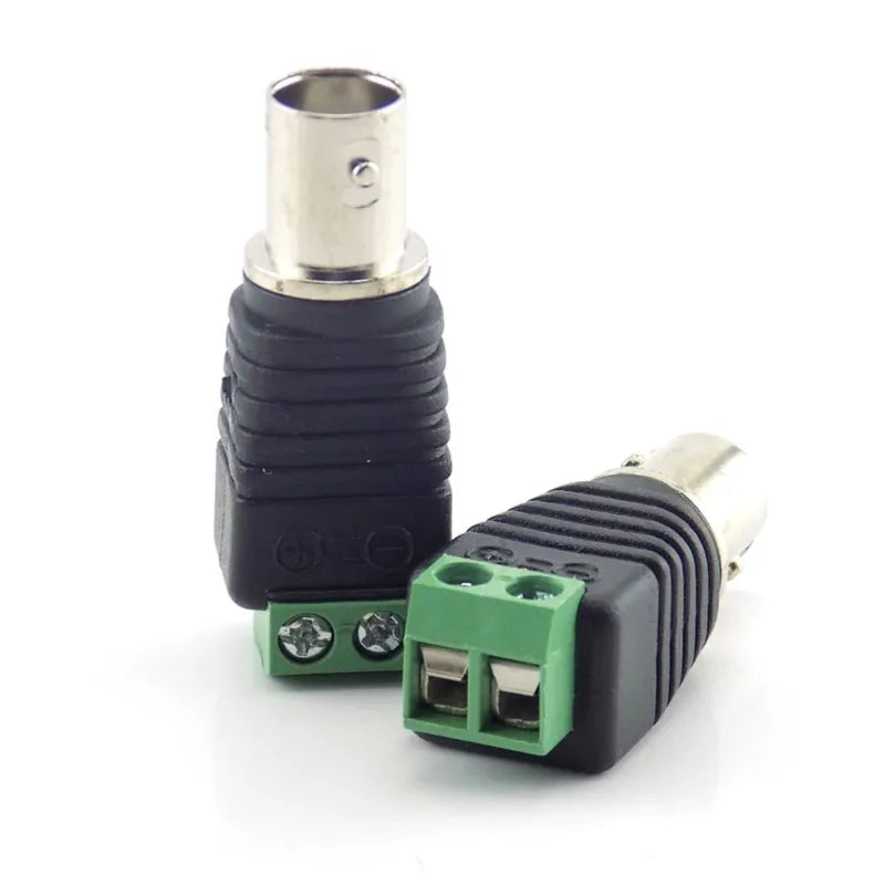 2/5/10pcs 12V DC BNC Male Female Connector Coax CAT5 Video Balun Adapter Plug For Led Strip Lights CCTV Camera Accessories B5