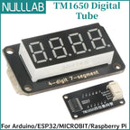 0.36 Inch 4 Digit 7 Segment LED Display TM1650 Driver Chip 3.3V 5V PH2.0 Interface Red Light for Arduino ESP32 Microbit Raspberr
