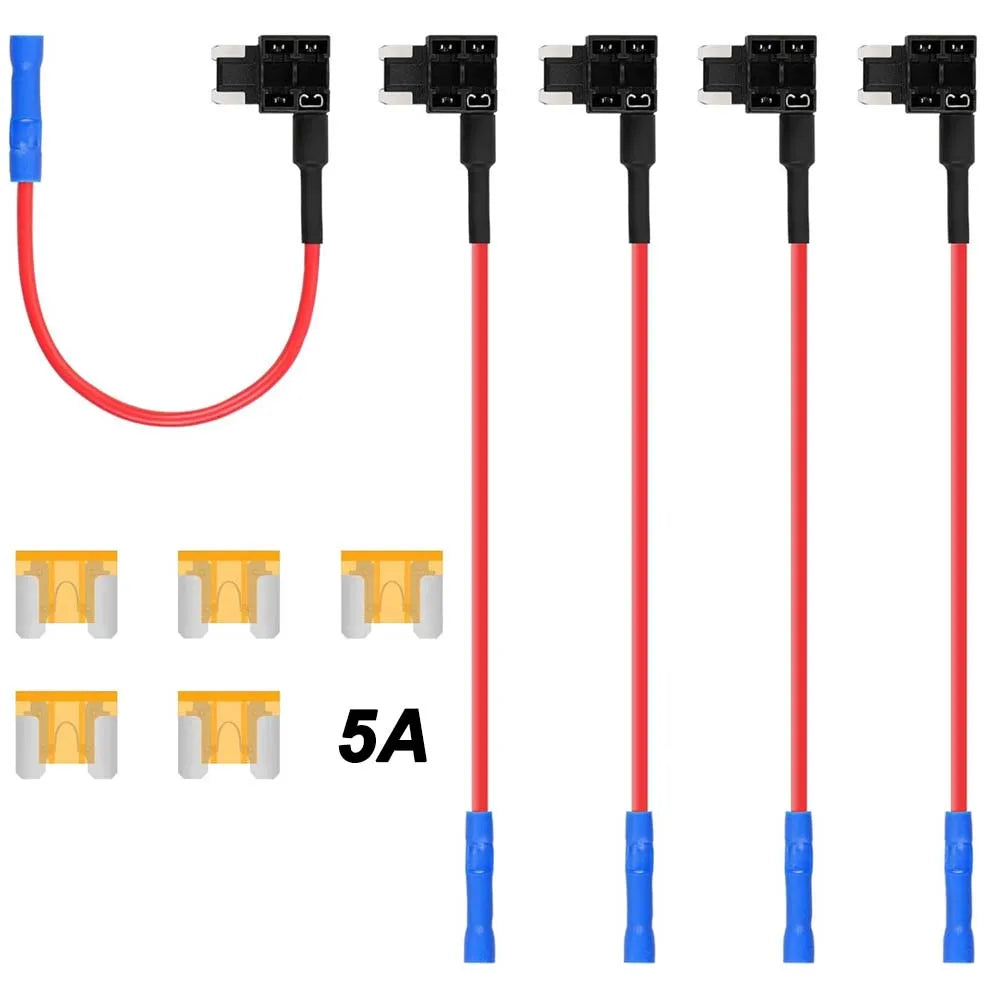 5/20 Pack Low Profile Mini Fuse Tap with 5 Amp Blade Fuse,12V Add-a-Circuit Fuse Tap Adapter for Car/RV/Truck/SUV/Boat