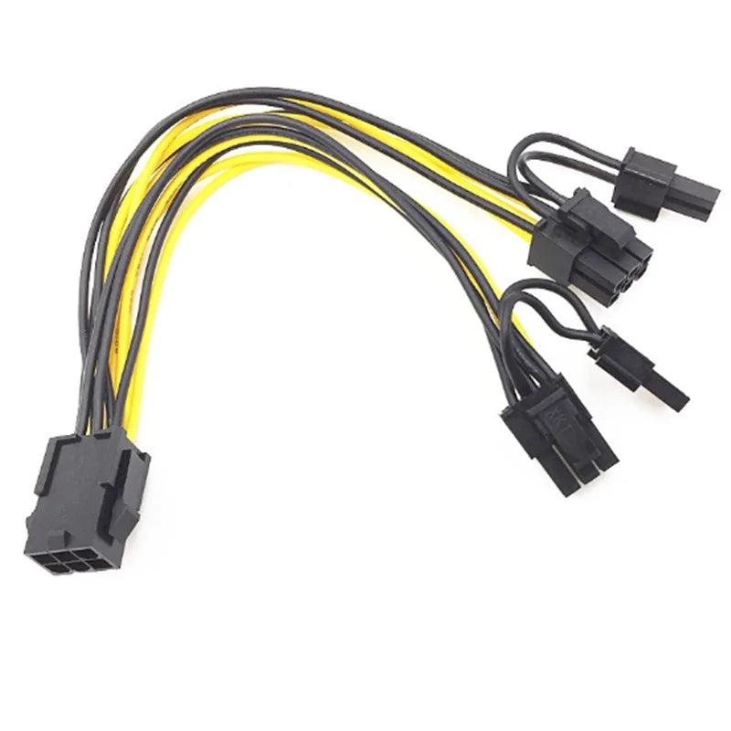 Adapter PCI-E 6 Pin To Dual 6+2 Pin 8 Pin Power Splitter Graphics Card for Mining Farm Video Card Gpu for Riser Extension Cable