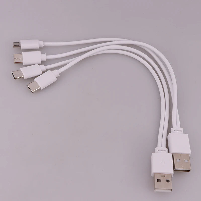 2 In 1 USB Male To Micro USB/Type-C Splitter Data Transfer Charging Cable For For Android Smartphones Tablet Dual Micro USB