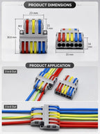 1 In Multiple Out Mini Fast Wire Connectors Universal Compact Push-in Terminal Block Cable Splitter LED Lighting Wiring 1/5/10PC