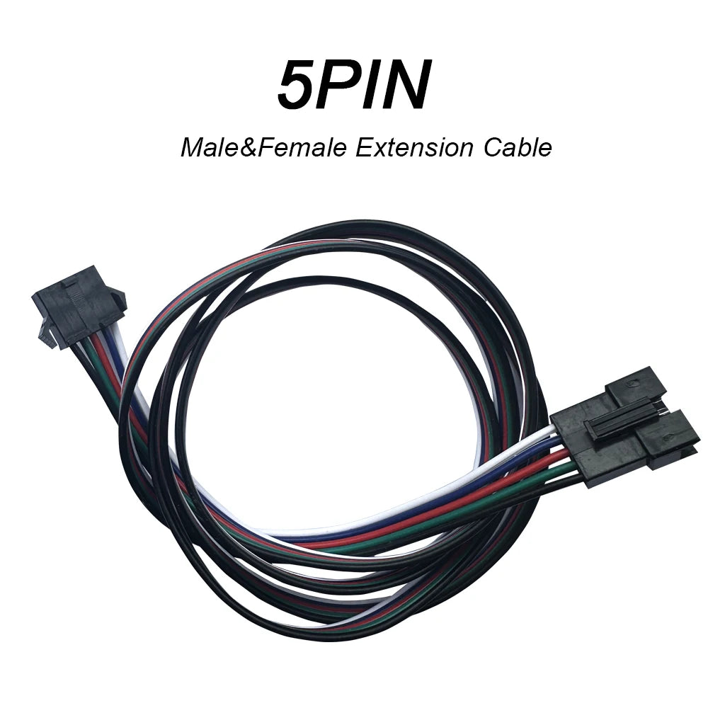 0.5m 1m 2m Male Female Extension Cable 2Pin 3Pin 4Pin 5Pin  JST Wire Plug Connector Cable For WS2811 WS2812 RGBWW  LED Strip Lig