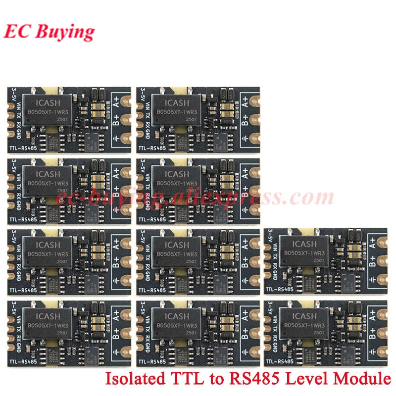 10Pcs/1pc Isolated TTL to RS485 Level Board Module Serial Automatic Reverse High Speed 2Mbps Half-duplex Communication Isolation