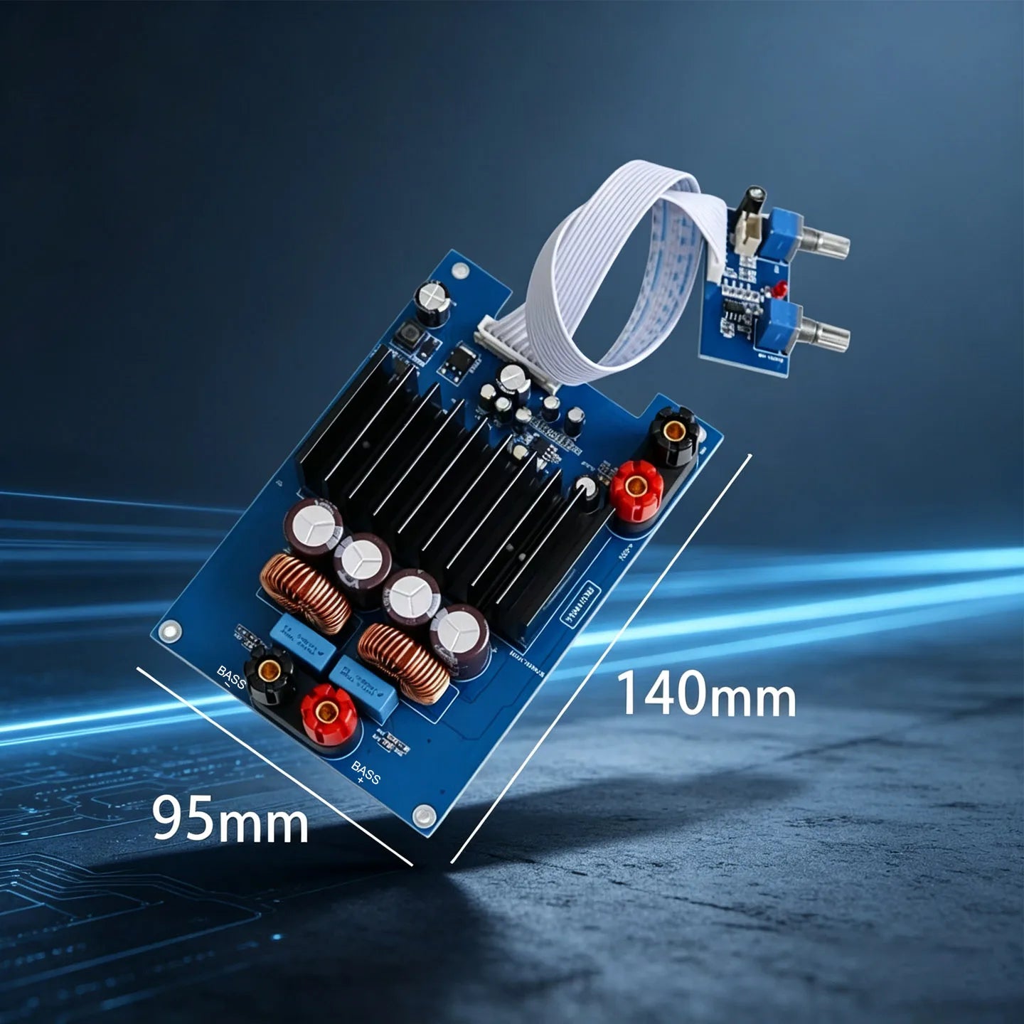 YJCO TPA3255 Mono Subwoofer Amplifier Board 600W Class‑D HiFi Digital Power Amp Module Frequency Volume Adjustment DC24‑48V