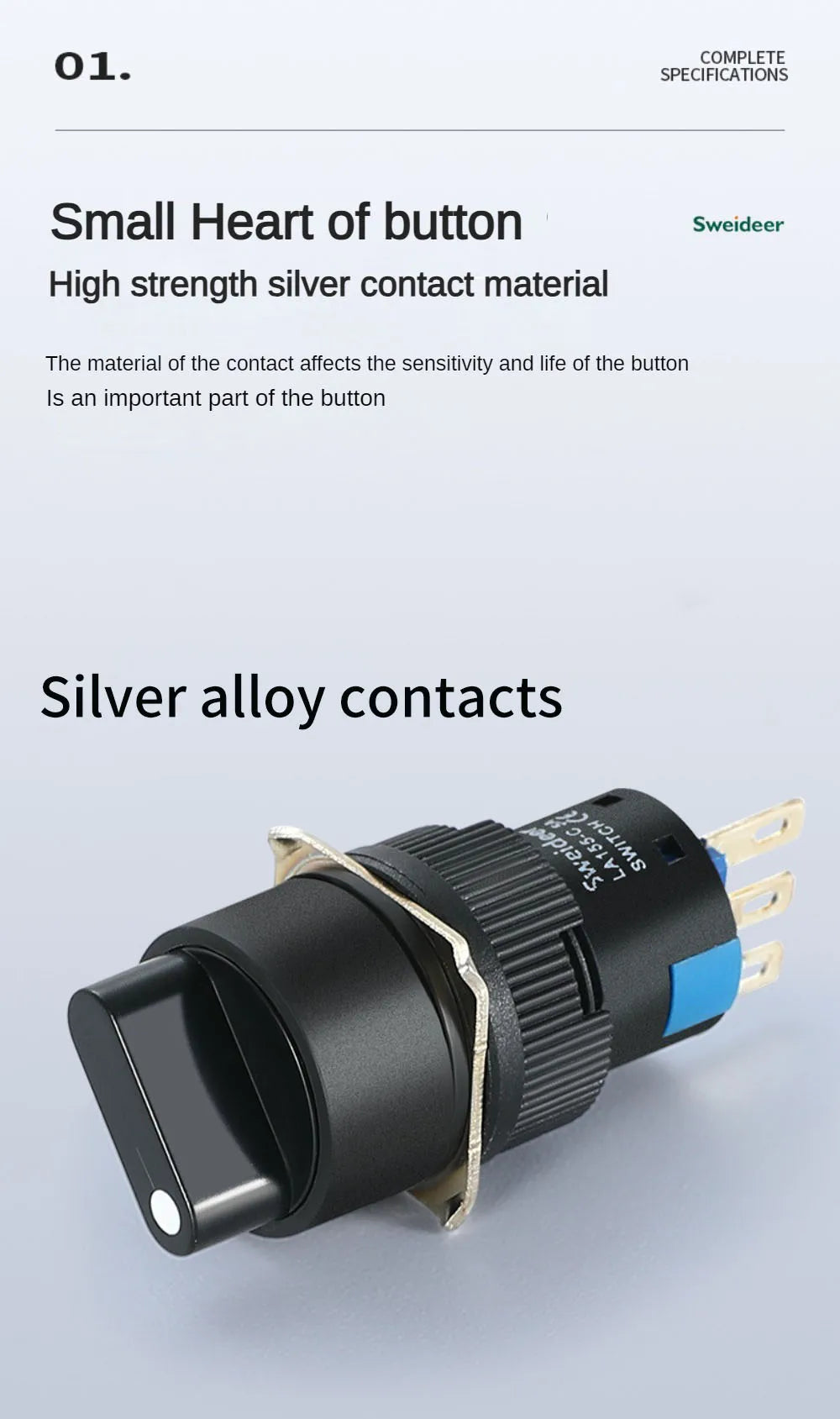 16mm Rotary Knob Push Button Switch 2 3 Positions Latching Self Lock 3/6 Pins Round Square Key Selector Start Up Power Switch