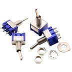 10Pcs Waterproof Cap Miniature Toggle Switch ON-OFF-ON / ON-ON SPDT DPDT MTS-102 MTS-103 MTS-202 MTS-203 Rocker Switch
