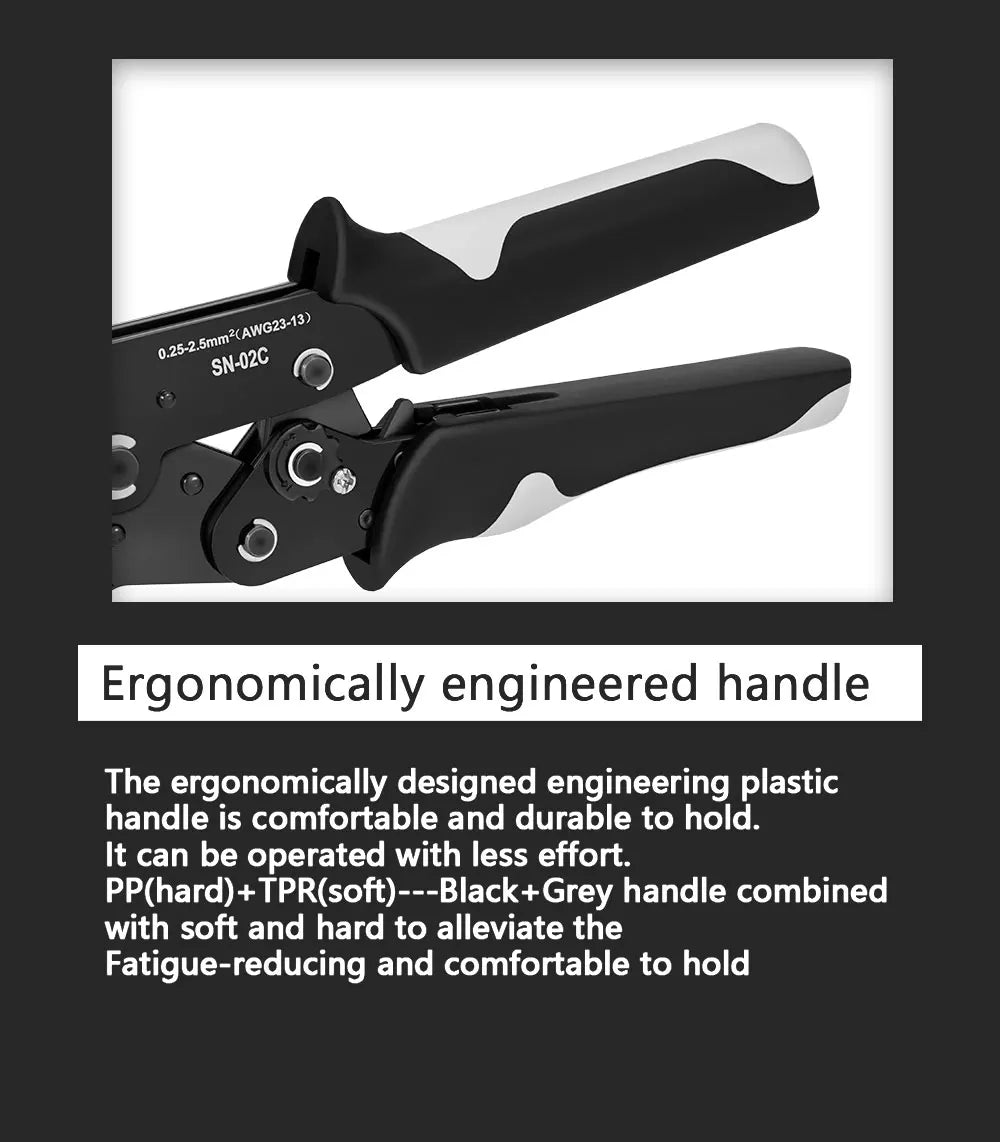 SN-2549 Ratcheting Crimping Plier for PH2.0/XH2.54/2.54/2.8/3.0/3.96/4.8/KF2510/JST Terminal Dupont Connectors Crimper Tool