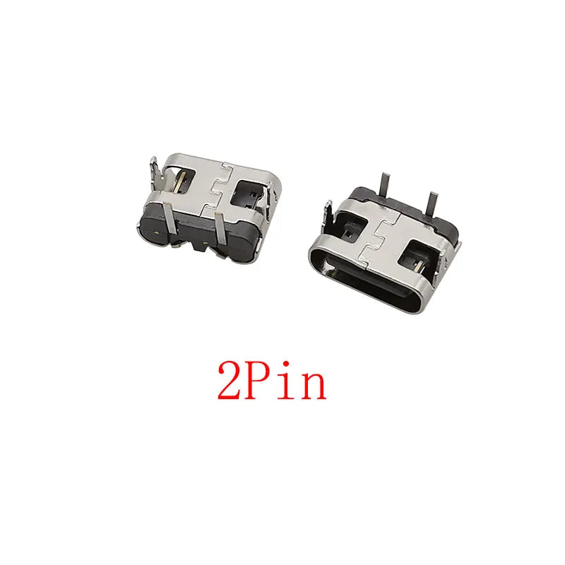 10Pcs USB Connector Type C Female Charging Port Jack 2/6/16 Pin Type-C Socket PCB Soldering SMD SMT DIY Repair Type C Adapter
