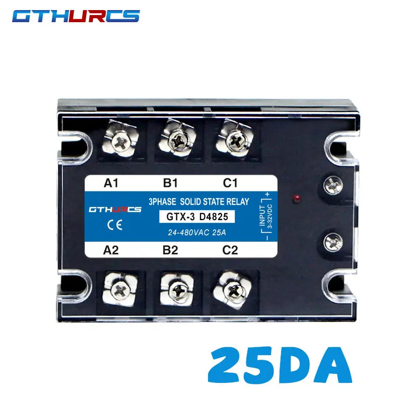 3-SSR DC-AC 10A 25A 40A 60A 80A 100A 120A 200A Three Phase Solid State Relay module 3-32V DC Control 24-480V AC 10DA 25DA 40DA