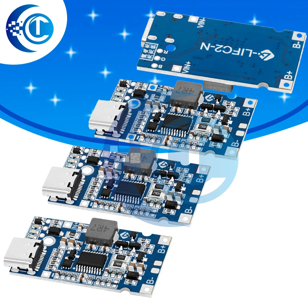 Type-C USB 2S 3S 4S  BMS 4.5V-15V 18W 2A Lithium Battery Charging Module Support QC Fast Charge With Temperature Protection