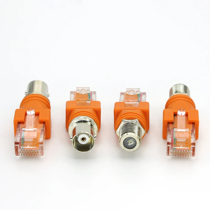 2Pcs BNC Female to RJ45 Male Adapter Connector,RF Female To RJ45 Male Plug Coaxial Chassis Panel Mount Monitor Accessorie