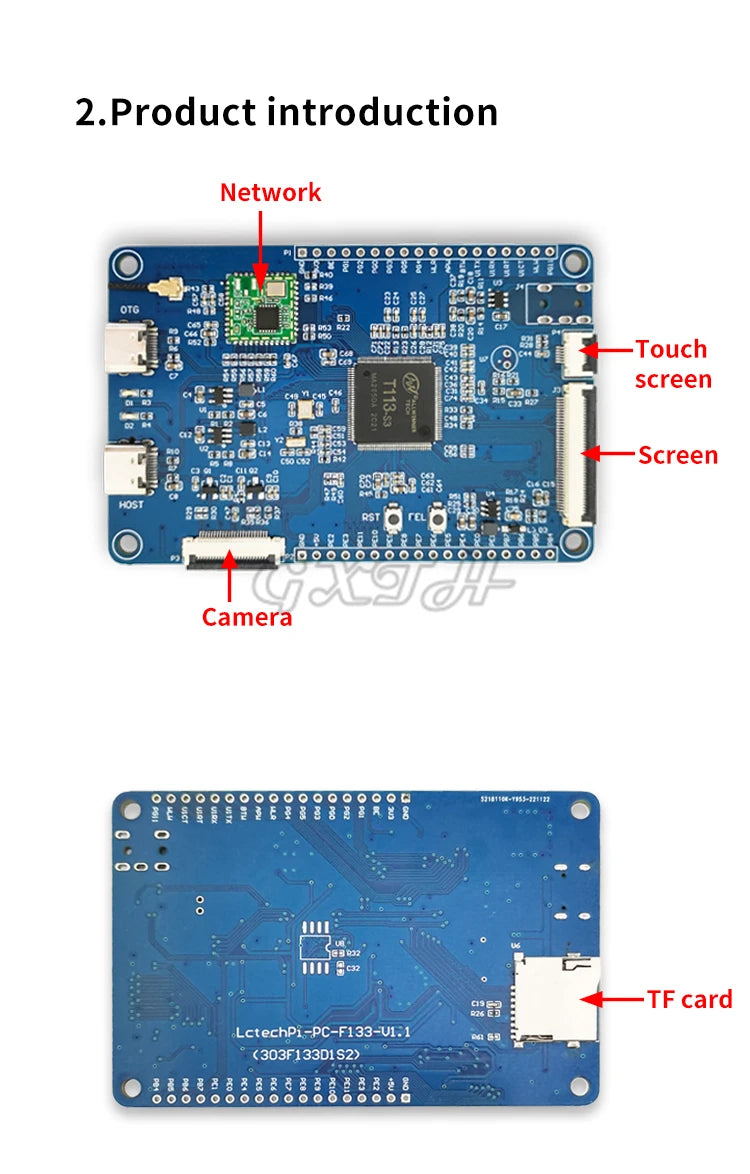 Allwinner T113 F133 Development Board D1S WiFi Display Processor Arm Cortex-A7 RISC-V AllwinnerLearning Board