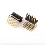 10pcs 1.27mm Pitch Dual Row Bent Right Angle 90 Degree 2*2/3/4/5/6/7/8-50P Dual Row Male Pin Header PCB Board Connector