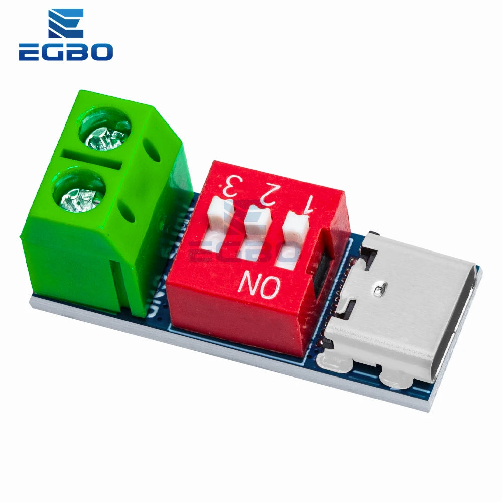 USB-C PD Trigger Board Module PD/QC Decoy Board Fast Charge USB Type-c to 12v High Speed Charger Power Delivery Boost Module