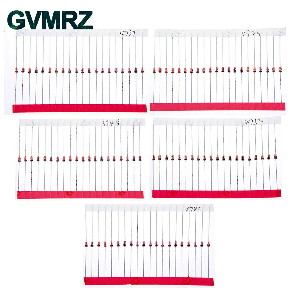 600PCS 30Values 1W Zener Diode Kit 3V-47V Box for Electronics Voltage Regulation Projects