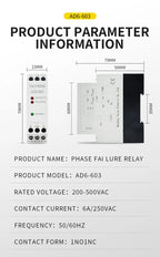 Multifunctional Phase Sequence Protection Relay Overvoltage Undervoltage Phase Failure 380V 200-500VAC
