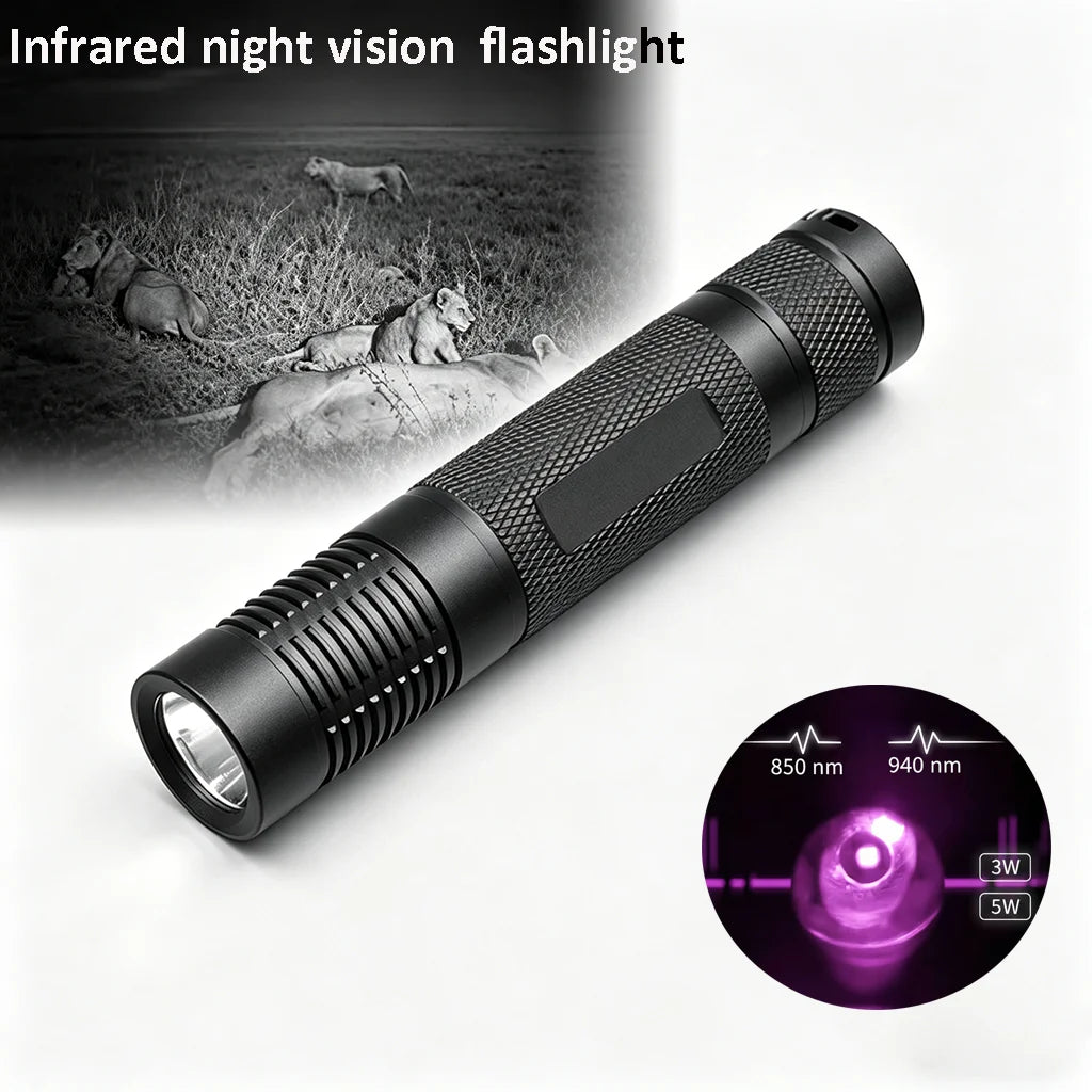 Manta Ray S9 IR Flashlight  850nm|940nm SFH Chip High Power 5w Night Vision Torch Waterproof for Security Light
