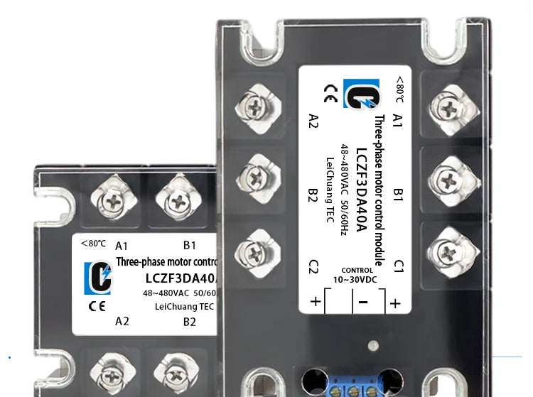 LCTC Three Phase Solid State Relay Forward and Reverse Control Relay DC Motor Stater 10A 25A 40A 60A 80A 10-30VDC 40-480VAC DA