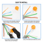100PCS UY1 UY2 UY  Connector Wire Splice K1 K2 K3Connector RJ45 Wiring Ethernet Telephone Cable Cord UY1 Network Cable Terminal
