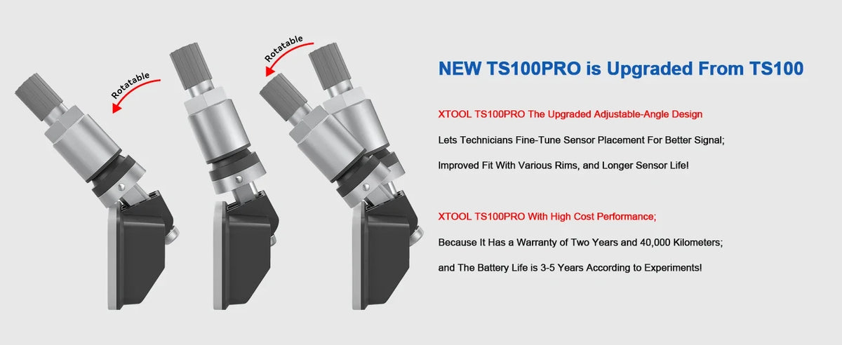 XTOOL TS100 PRO Sensor TPMS Sensor Tire Repair Tools TPMS Pressure Monitor Tester Automotive Tire Pressure Programming Sensors