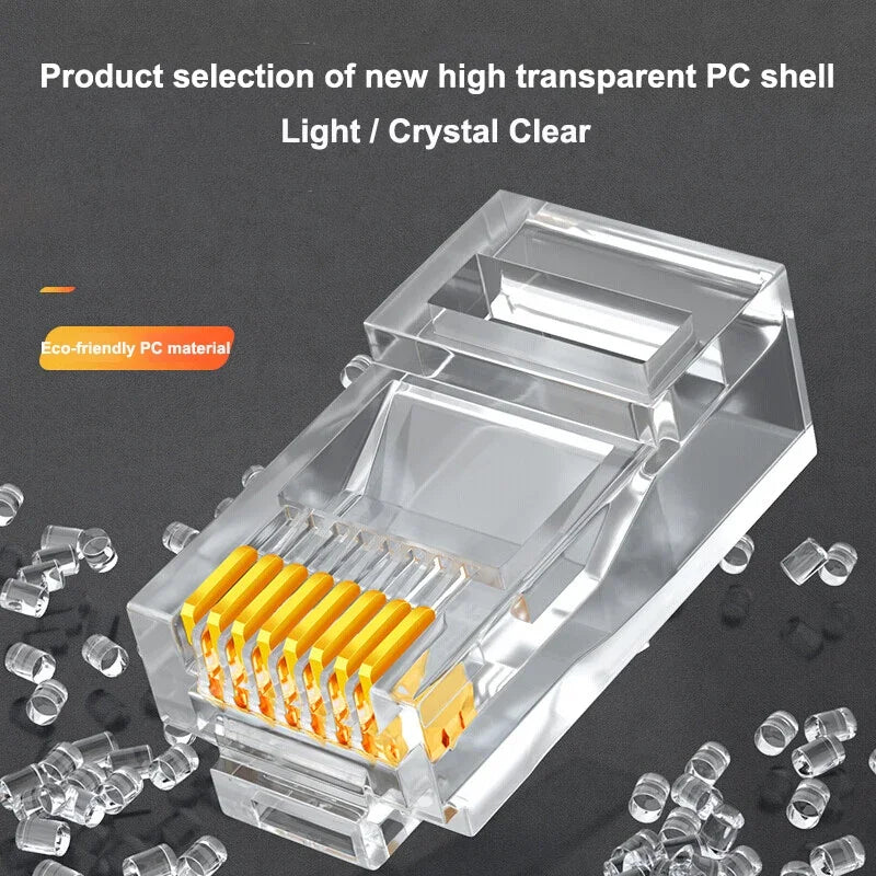 SAMZHE CAT6 UTP 50U RJ45 Modular Plug Connector 8P8C Crimp End Ethernet Cable Ethernet Connector