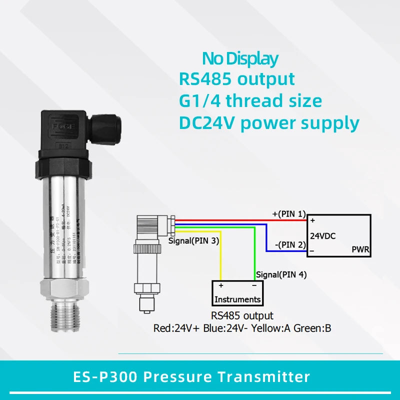 LCD Pressure Transmitter Measurment -1-0-1000bar 4-20mA 5V 10V Output Water Oil Gas Pressure Sensor G1/4 Pressure Transducer