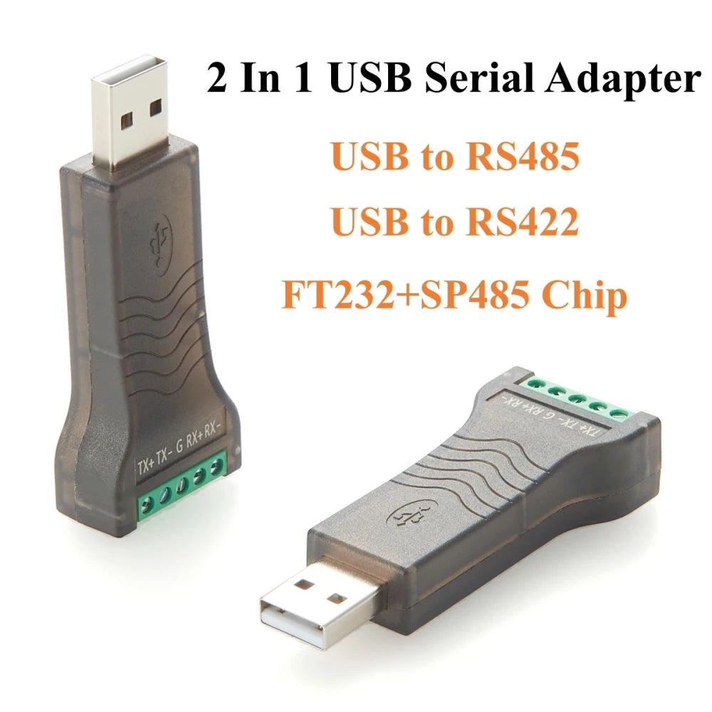 USB to RS485 RS422 Serial Converter FTDI FT232 USB to COM Port with 5 Pin Terminal Block Adapter for Windows MacOS Linux Android