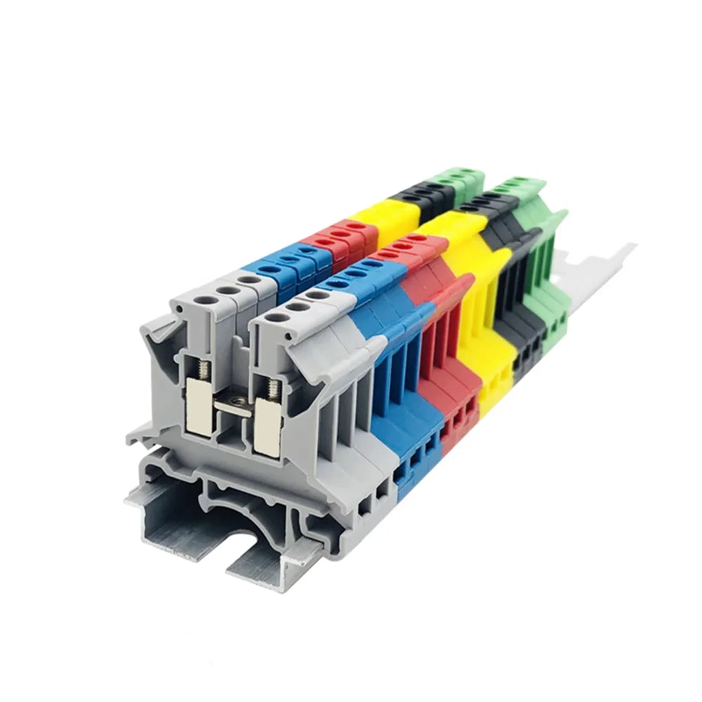 10Pcs UK2.5 Terminal Block UK2.5B Screw Connection Connect Strip 2.5B 2.5mm² Cable Electrical Din Rail Wire Connector