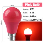 2-10pcs Colorful Bulb B22 E27 110V 220V Red Yellow Blue Green Pink Purple Orange Light Bulb Lamp for Home