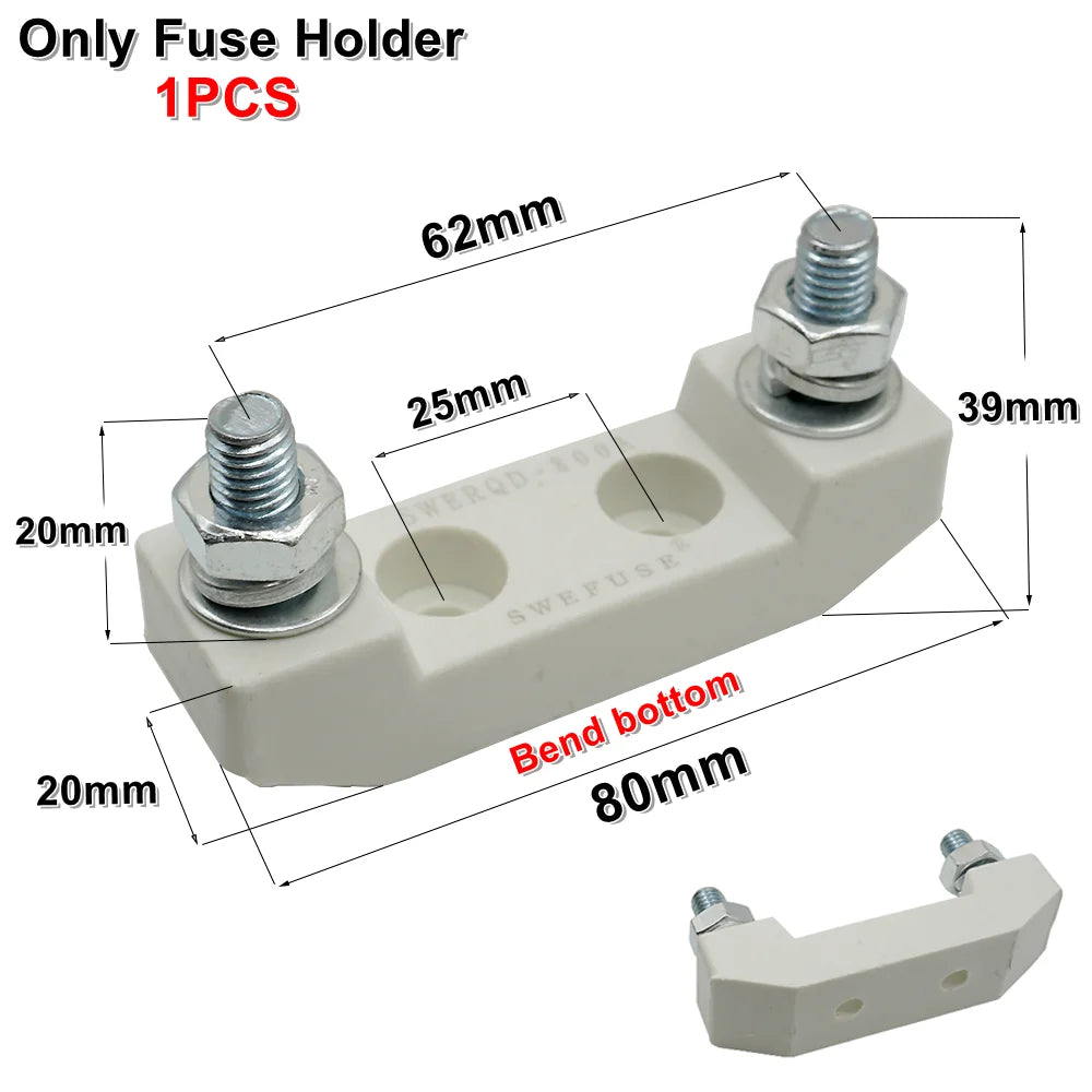 1Set Ceramics ANL Bolt-down Fuse Holder With 30A 50A 60A 80A 100A 150A 200A 300A 400A 500A 600A Fuse For Car Audio Power System