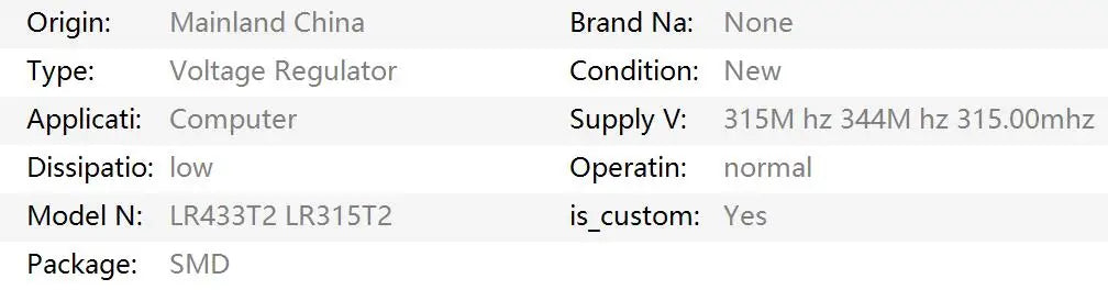 10pcs/lot LR315T2 315Mhz LR433T2 433Mhz SMD Crystal Oscillator Sound Table Quartz Resonator 7*3 3Pin 315.00 433.92 mhz
