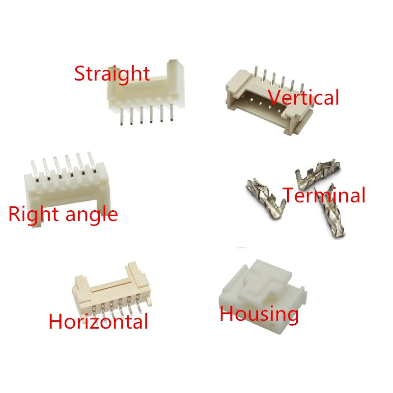 100pcs HY2.0mm 2-10Pin LCP Reflow Straight Right Angle Vertical Horizontal Board to Wire JST Housing Terminal Wafer Connector