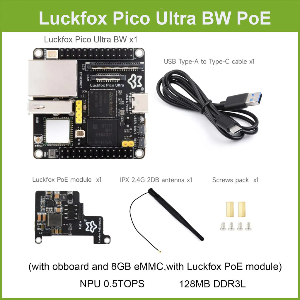 Luckfox Pico Ultra B RV1106 Linux Micro Development Board, Integrates ARM Cortex-A7/RISC-V MCU/NPU/ISP Processors