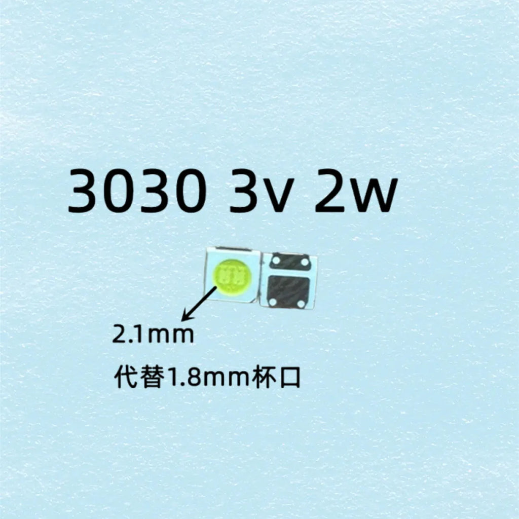 100pcs 3030 Backlight High Power LED DOUBLE CHIPS 1w 1.5W 2w 3V-3.6V 6v lextar JUFEI AOT Cool white PT30A66 TV