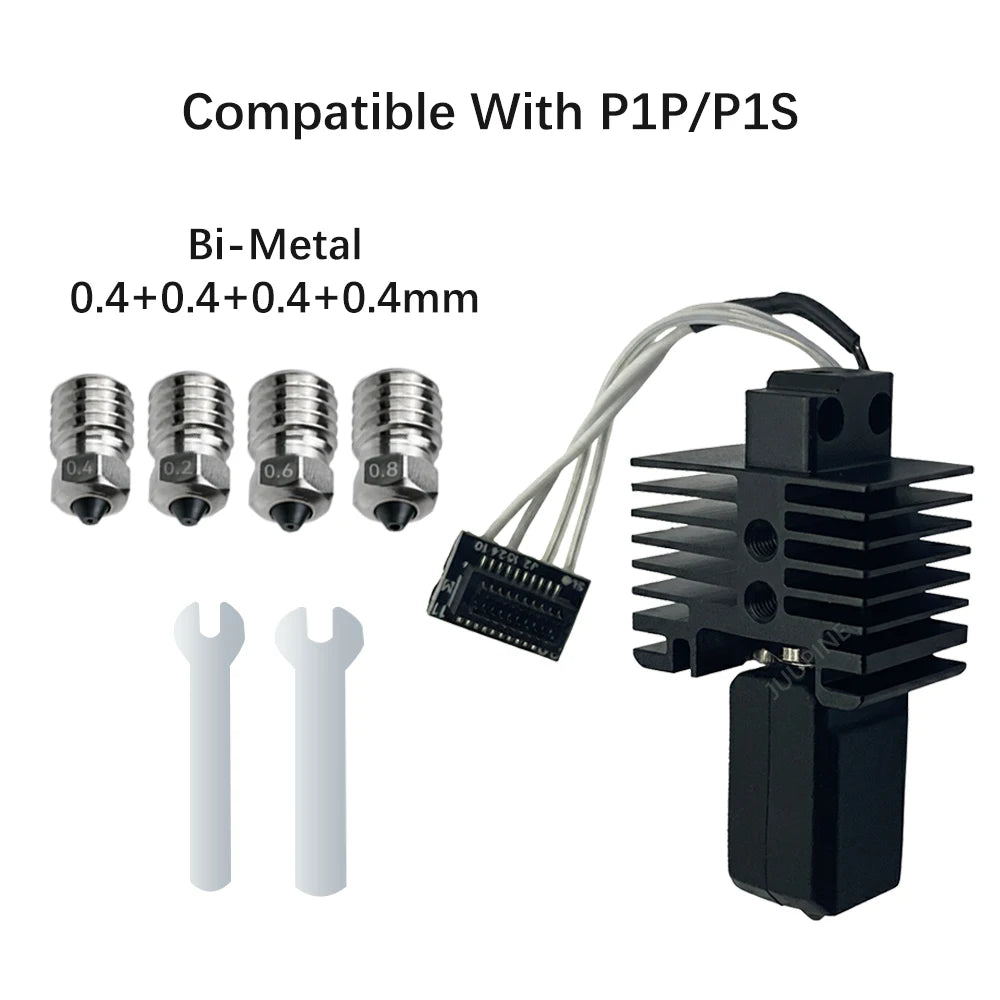 V2 Hotend Assembly For Bambu Lab P1S X1 X1C P1P With Heater Cartridge Thermistor 0.4 Nozzle Bambulab Hot end Extruder Accessorie