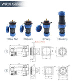SP11 Tin Soldering Waterproof Connector IP68 Male Plug&Female Socket Rear-nut Docking Panel Mount 2/3/4/5 Pin Cable Wire Connect