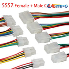 10pcs/5pairs 20/30/50cm Mini-Fit MX4.2mm 5557 5559 0.165" 18AWG 2X1P-2X12P Dual Row Male Female Plug Terminal Wire Harness Cable