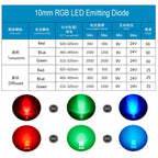 DC12-24V 10mm LED beads Red Green Blue Purple Yellow Pink white UV Round Pre-Wired Water Clear LED With Plastic Holder 10PCS/lot