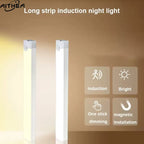 AITHEA Motion Sensor LED Cabinet Light USB Rechargeable Wireless Strip Lamp for Closet Wardrobe Kitchen Staircase Bedroom