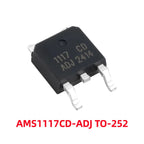 50/100Pcs AMS1117-1.2V 1.5V 1.8V 2.5V 3.3V ADJ SOT-223 SOT-89 AMS1117CD-5.0 TO-252 Adjustable/Fixed Low Dropout Linear Regulator