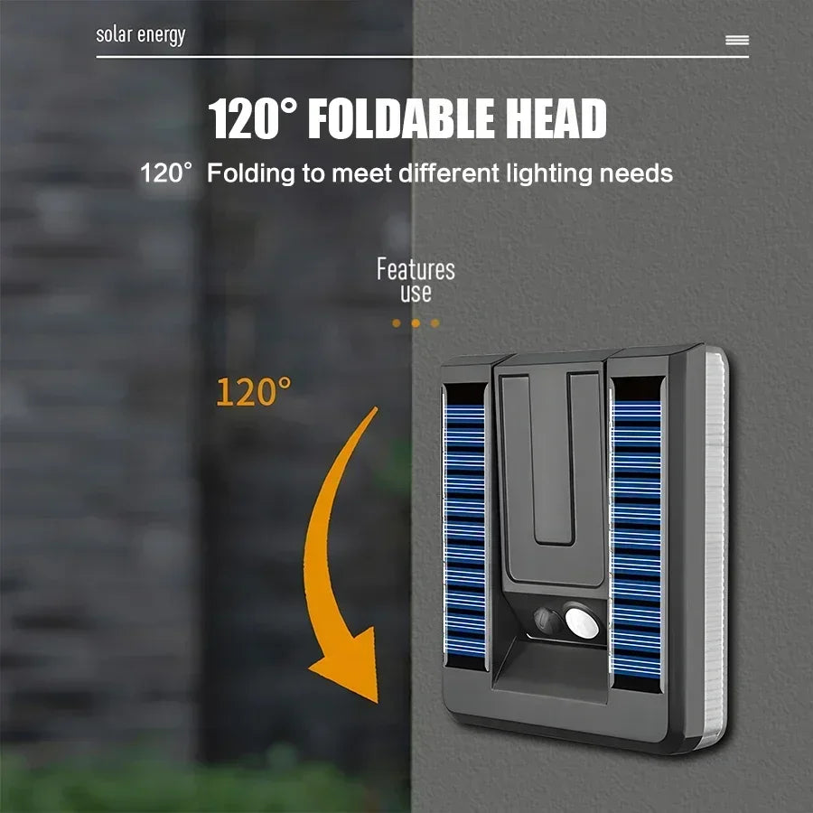 Foldable LED 120° Solar Light Outdoor Wall Lamp Waterproof Spotlights Lamp Motion Sensor Solar 3 Modes Street Light Garden Decor