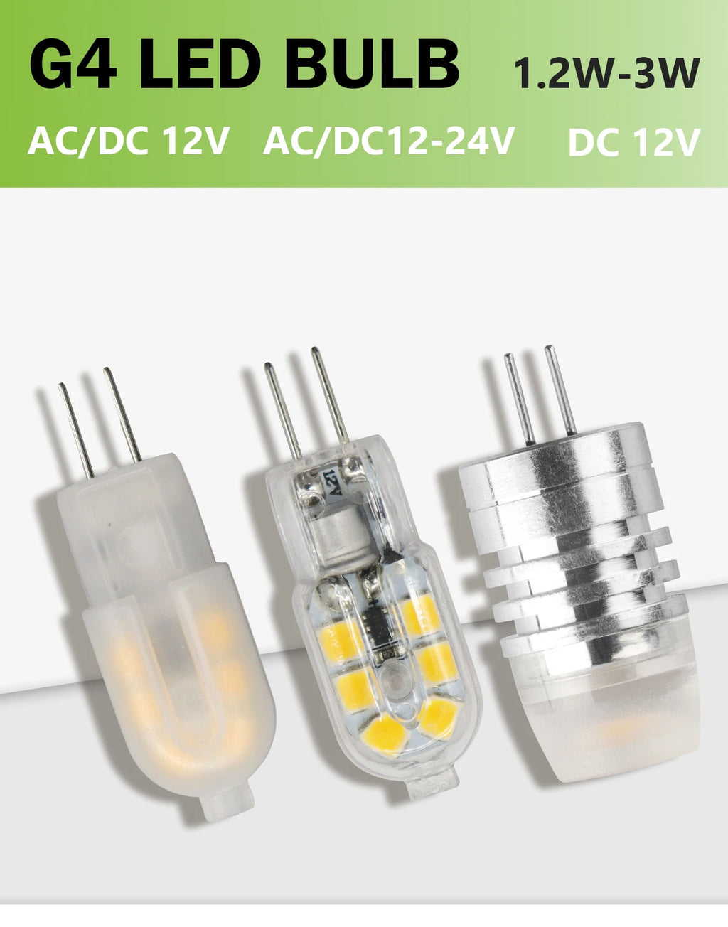 2pcs Mini G4 12V 24V LED Lamp Dimmable Light 3W COB Bulb AC DC 12V Lampada COB 360 Beam Lampada G4 COB Lights Replace Halogen