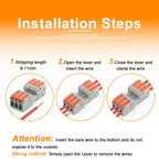 5PCS Male Female Docking Electrical Wire Connector Quick Universal Plug-in Type Butt Conductor Wiring Terminal Block With Lever