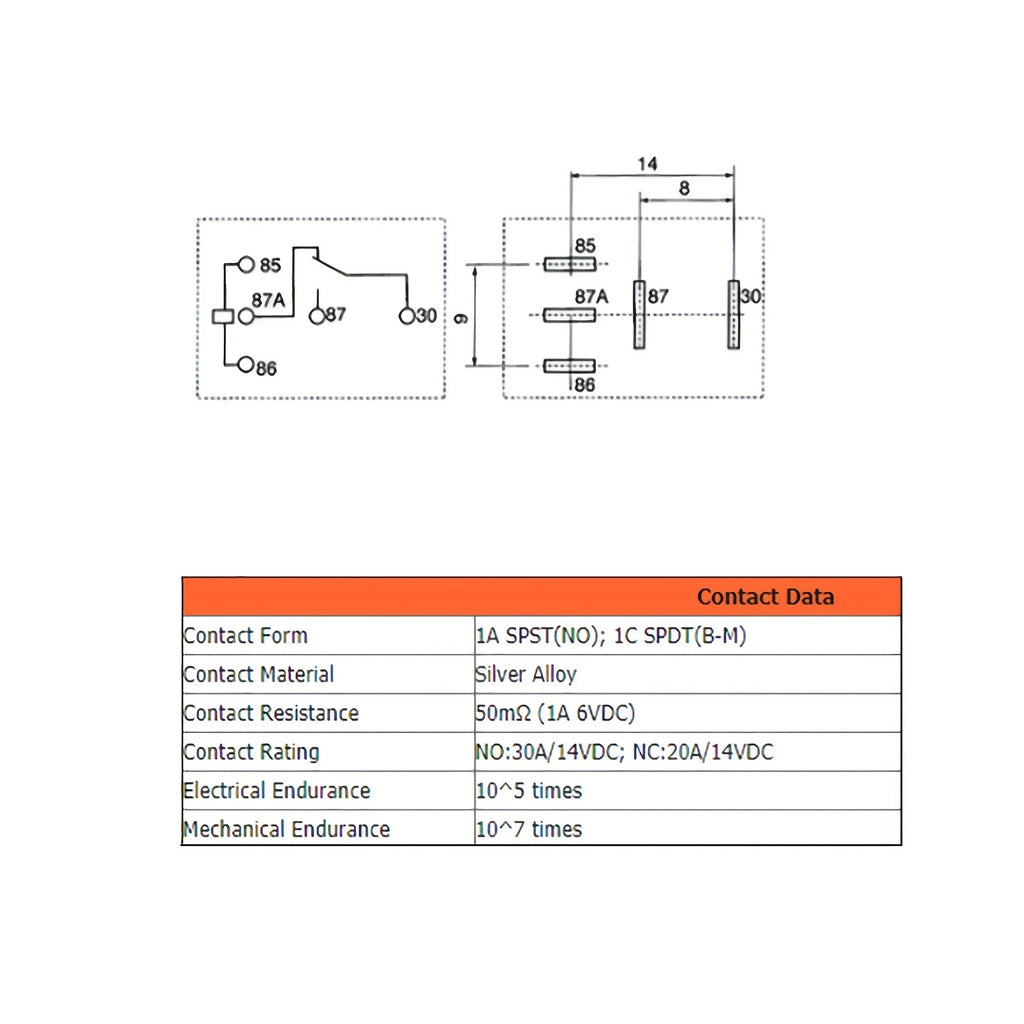 Automobile High Beam Lamp and Low Beam Lamp 12V/30A Air Conditioning Safety Box Pump Refitted Car Relay