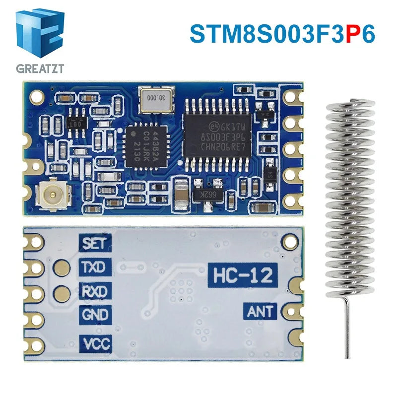 GREATZT 433Mhz HC-12 SI4463/4438 Wireless Serial Port Module 1000m Replace Bluetooth NEW