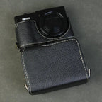 Handmade Leather Case for Panasonic Lumix TZ99 ZS99 Camera Carrying Bag with Adjustable Shoulder Strap